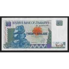 Зимбабве 20 долларов 1997г.