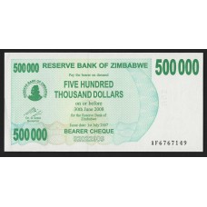Зимбабве 500000 долларов 2008г.