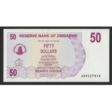 Зимбабве 50 долларов 2007г.  