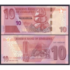 Зимбабве 10 долларов 2019г.
