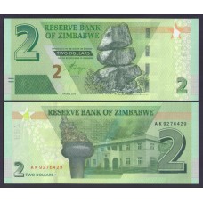 Зимбабве 2 доллара 2019г.