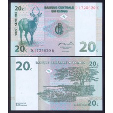 Конго 20 сантим 1997г.