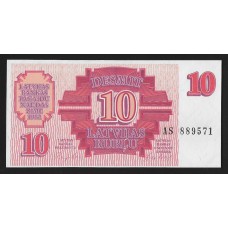 Латвия  10 рублей 1992г.