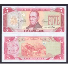 Либерия 5 долларов 2011г.