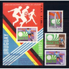 Уругвай 3 марки + 1 блок 1974 г.
