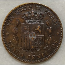 Испания 5 сантимов 1879г.
