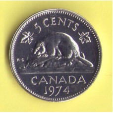 Канада 5 центов 1974г.