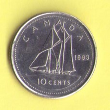 Канада 10 центов 1968-93г.