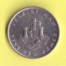 Мэн остров 5 новых пенсов 1975г.