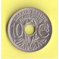 Франция 10 сантимов 1939г.