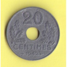 Франция 20 сантимов 1943г.