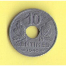 Франция 10 сантимов 1943г. (оккупация).